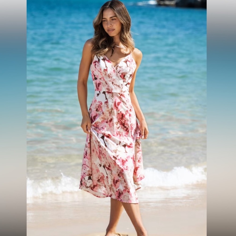 NWT Floral Midi Vneck Dress